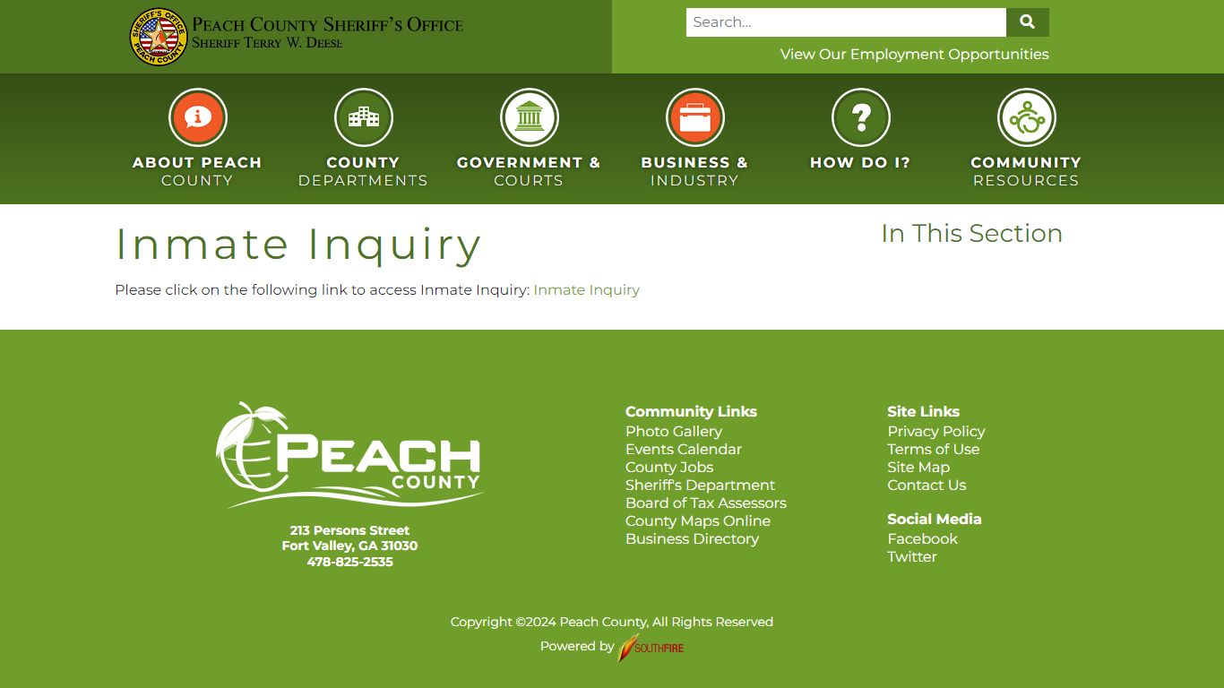 Inmate Inquiry - Peach County Ga