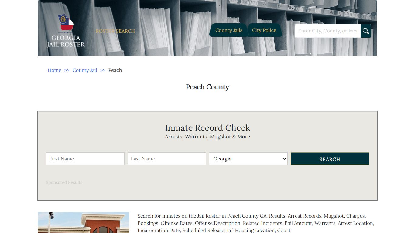 Peach County - Georgia Jail Inmate Search