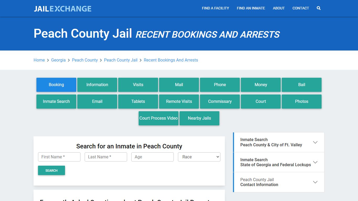 Peach County Jail Recent Bookings And Arrests - Jail Exchange