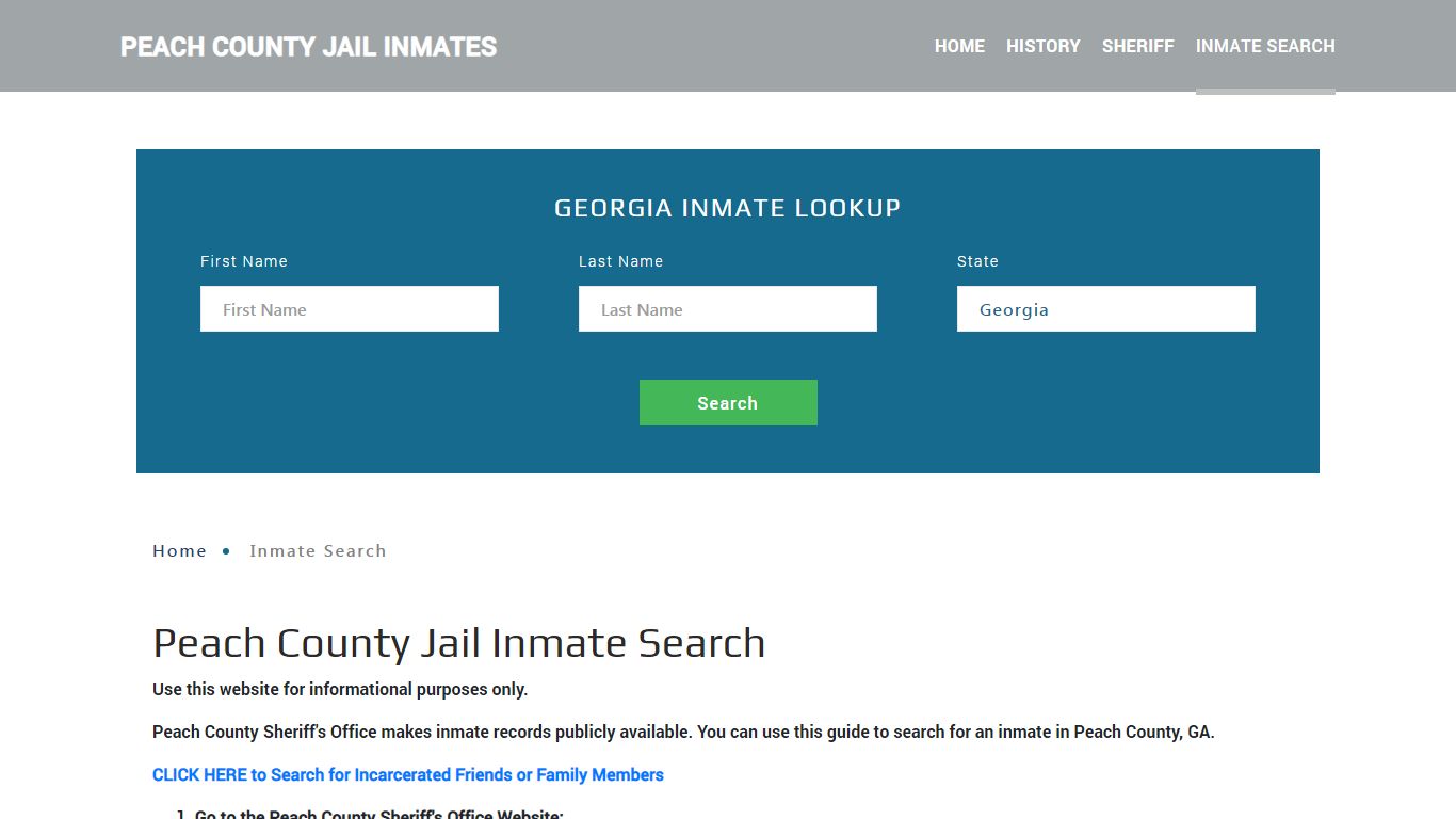 Peach County, GA Detainee Lookup