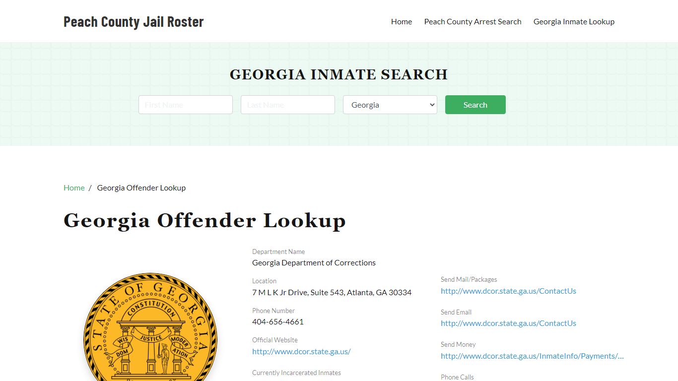 Georgia Inmate Search, Jail Rosters - Peach County Jail